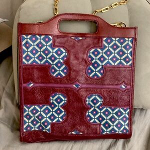 Tory Burch Thalia Patent Leather Tote/Cross Body Bag